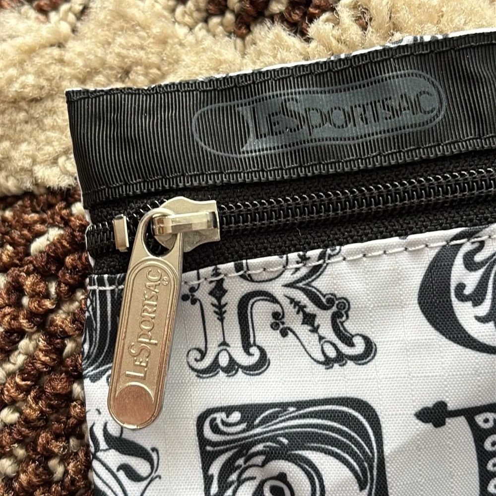 LeSportsac Black and White Alphabet Pouch